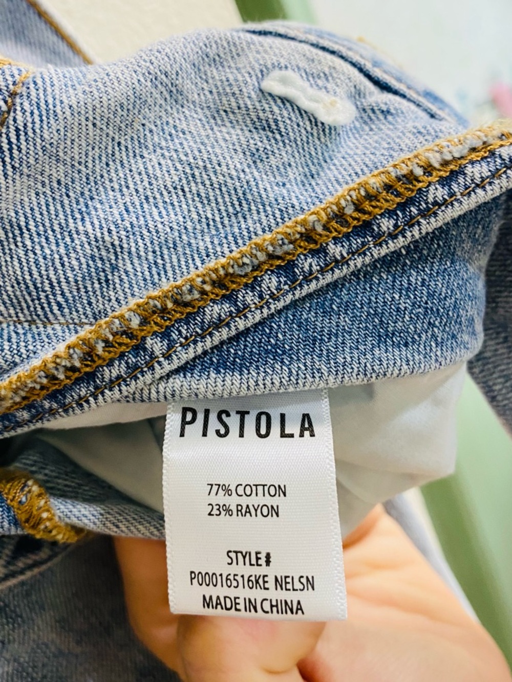 NWT Pistola Light Wash Bobbie Mid Rise Loose Straight Leg Cross Front Jeans 29 - Picture 7 of 8